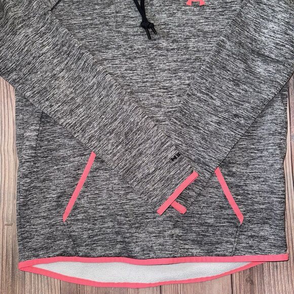 Under Armour Storm ColdGear Hoodie Loose Pullover Gray w/ Pink Women's SZ Small - Picture 2 of 9